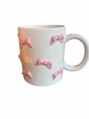 Small Bow Ceramic Mug by Mud Pie NWT